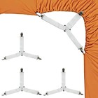 4pcs Bed Sheet Straps With Metal Clips  Adjustable Elastic Fitted Sheet Holde   
