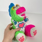 Vtg 90s Neon Plush Dinosaur Fisher Price Puffalump Stuffed Animal Google Eyes