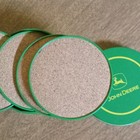 John Deere Licensed Green Logo Cork-back Round Coasters Set  Made In China