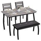 Dining Table Set For 4  Kitchen Table Grey Dining Table With Bench And 2 Chairs