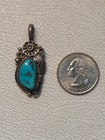 Vintage B begaye Navajo Native American Turquoise Sterling Silver Pendant 7 45g