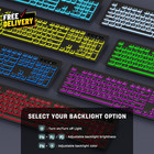Large Print Wireless Keyboard And Mouse 7 Colors Backlit Keyboard Oversize Le   