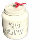 Rae Dunn By Magenta Merry Christmas White Ceramic Ll Canister With Black Letters