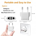 8 Pack Us To Europe Plug Adapter Type C European Travel Power Plug White