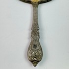 Vintage Vanity Hand Mirror Silver Tone Ornate Floral Dresser Mirror