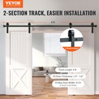 8ft Sliding Barn Door Hardware Closet Track Kit For Double Doors J Hanger