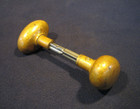 Incedible Pair Antique Heavy Brass Oval Entry Mortise Door Knobs - Early 1900 s