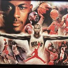 Michael Jordan Chicago Bulls Wings Montage Framed Art Textured Laminate 26x38