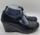 Dansko Fanny Mary Jane Shoes Heeled Wedges Womens Size 38 Us 7 5 Black Studded