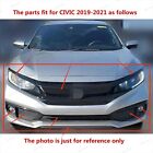 15pc For Civic 2019-2021 Front Upper Lower Grill Mesh Fog Lamp Bumper Brackets