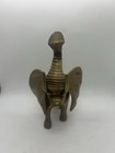 Vintage Heavy Brass African Elephant Statue Figure Trunk Up Home Decor 9   x8   