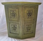 Vintage Mid Century Max Klein Green Plastic Waste Basket Trash Can