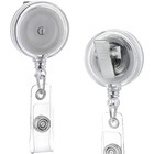 25 Pack Retractable Id Badge Holder Reels With Swivel Clip - Clear   Durable