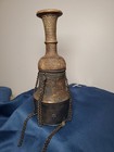 19th Century Persian Qajar Islamic Brass Huqqa Top With Hand Carved Wood Cover