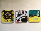 Vtg Joan Miro Ceramic Porcelain Coaster Complete Set Of 3 Abstract Mcm