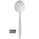 Bulk Disposable Plastic White Single Use Soup Spoons For Restaurants delis event