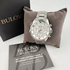Bulova Men s Marine Star White Dial Quartz Stainless Steel Watch 43mm 96b255