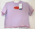 Nike Dri Fit T Shirt Light Purple Swoosh Logo Size Girls S Loose Fit  New  30