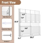 Acrylic Brochure Pamphlet Holder - 2 Magazine   4 Pamphlet Holders  Clear Displa