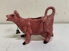 Vintage Kenmar Japan Pink Cow Creamer Ceramic Pitcher With Bell Kitsch 1950s