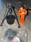 2-vintage Halloween Cake Decoration Witch Wizard W  Bat Cauldron  Hong Kong
