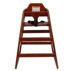 Wooden Baby Booster Chair Easy Clean Portable High Chair Walnut Finish