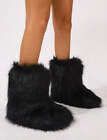 Women s Short Snow Mid-calf Faux Fur Fluffy Boots Melanie-21 By Wild Diva