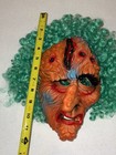 Vintage Funworld Rubber Mask Rotting Pumpkin Face Green Hair Halloween Htf Euc