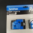 New 2 Pack Brother P-touch Tape Cassette Laminated Labels Tc-10 12mm Black white