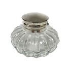 Vintage Antique Style Clear Glass Inkwell Bottle Ink 3   X 2 5  