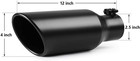 A-karck Exhaust Tip 2 5 Inch Inlet  2 5  Inlet 4  Outlet 12  Long Black Coated F