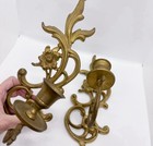 Vintage  Ornate Brass Wall Sconces-floral Scroll Design  set Of 2 