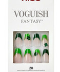 Kiss Voguish Fantasy Medium Length Green French Manicure Nails  shamrocks  X 1