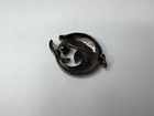 Liz Claiborne Dolphin Brooch Black Metal Pin 1 75  W blue Stone Vintage 