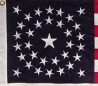 Heavy Cotton 34 Star American Flag  Embroidered   Sewn - Historical Usa
