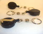  3 Three Black  Retractable Id Key Card Badge Reels With Belt Clip   1  Key Ring