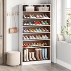 9-tier Tall Shoe Cabinet  40-45 Pairs Wood Freestanding Shoe Storage Cabinet