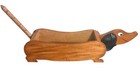 Vintage Wooden Snack Hound Whimsical Dachshund Weiner Dog Dish Made In Japan