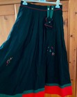 Helene Stra  er Linen Women s Costume Skirt Size 40 Dark Blue