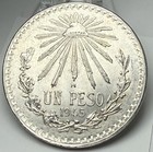 1945 Un Peso Mexico- Unc Blast White  720  Silver Better Date Asw  0 3857oz