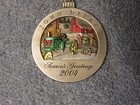 2004 John Deere Pewter Christmas Ornament   Black Cloth Bag