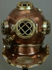 Copper Antique Diving Helmet Us Navy Mark V Deep Sea Marine Divers Scuba Helmet