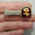 Vintage Loyal Order Of Moose Tie Clip  Red And Gold Tone  L o o m