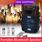 8    Powered Bluetooth Speaker System Portable Stereo Led Fm With Remote 1000w