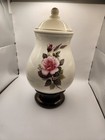 Pink Rose Lg Ginger Jar  Style Urn    With  Accents W  Bronze Tone Base   New