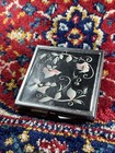 Vintage Floral Square Double Mirror Powder Compact With Rhinestones