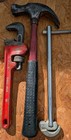 Lot Of 3  Ridgid no  116 Claw Hammer  Ridgid 10  Pipe Wrench    Basin Wrench 