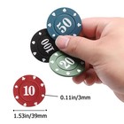 Poker Chips 100pcs Plastic Poker Chips Set 5 Colors For Home Game Poker Night   