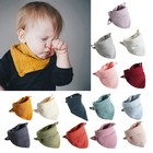 5pcs Cotton Baby Bibs Adjustable Triangle Newborns Saliva Towel Shower Gift