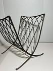 Vintage Mid-century Modern Metal Wire Magazine Rack 1950s To 1960s Retro Design